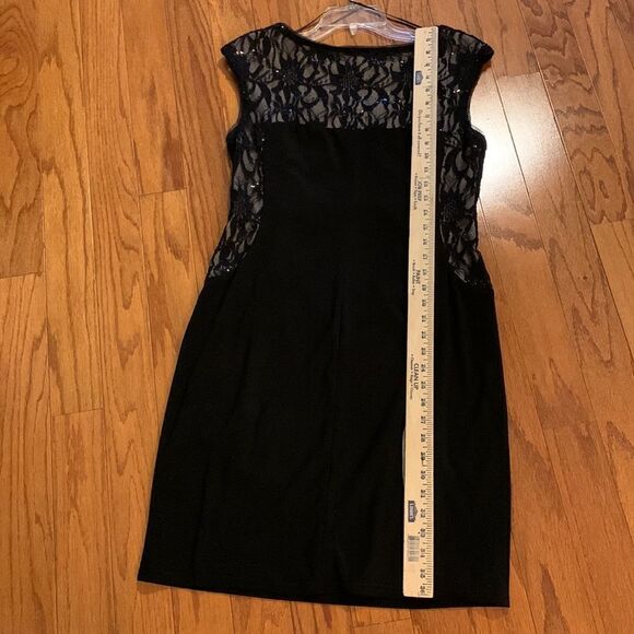 R&M Richards size 12 Petite sleeveless black formal dress - Picture 8 of 9
